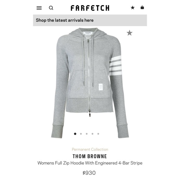 ТНОМ BROWNE Full Zip Hoodie With Engineered 4-Bar Stripe - Picture 5 of 5